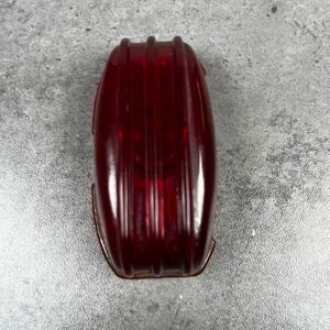 VTG Red Glass Ribbed Marker Light Lens Replacement for Antique Vehicle 3" x 1.5"